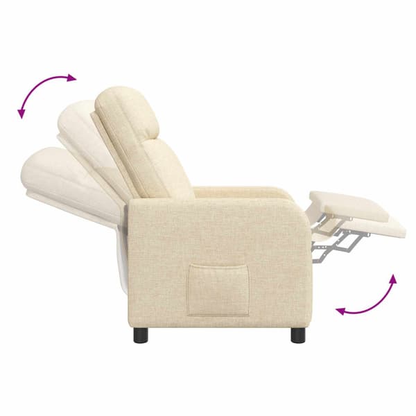 Recliner Gräddvit Tyg