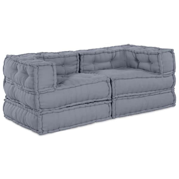 Modulsofa enhet 2 pcs Grå 140 x 70 x 56 cm Tyg