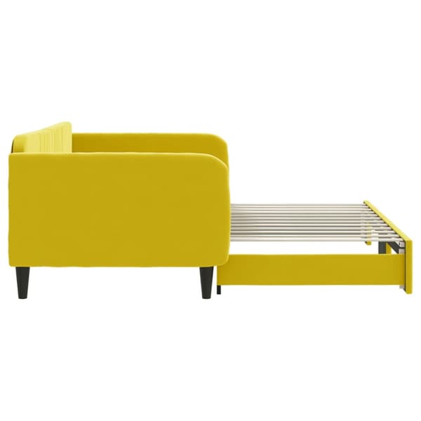 Dagbädd utdragbar gul 100x200 cm sammet