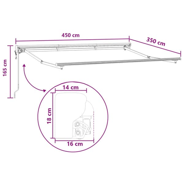 Elektrisk Retraktabel Markis Sand 4,5 × 3,5 m