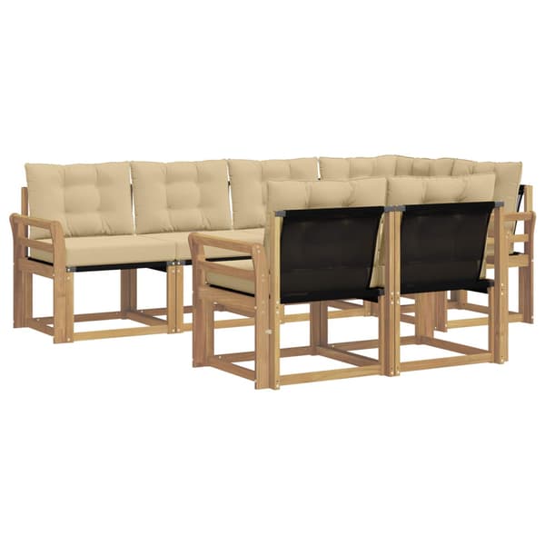 Utomhussoffset med kudde 7 pcs Vit och Beige