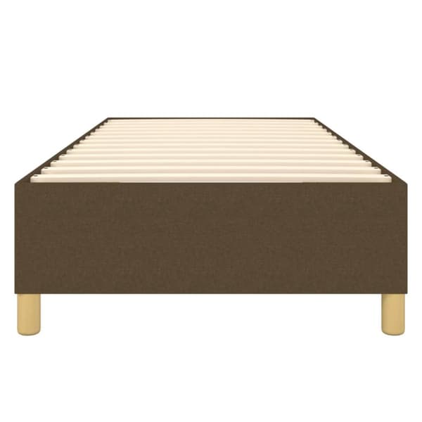 Boxspring-sängram mörkbrun 90x200 cm tyg