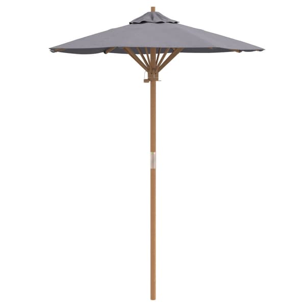 Trädgårdsparasol Mörkgrå Ø 270 x 260 cm Bambu
