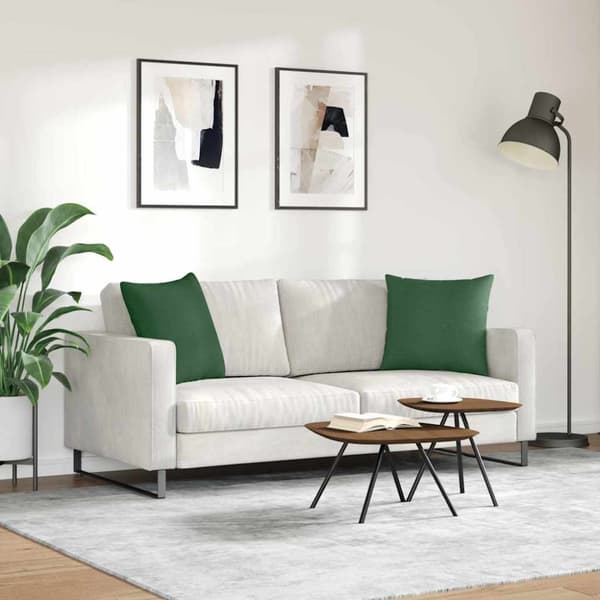Sofakuddar 2 pcs Mörkgrön 50 x 50 cm Kordread tyg