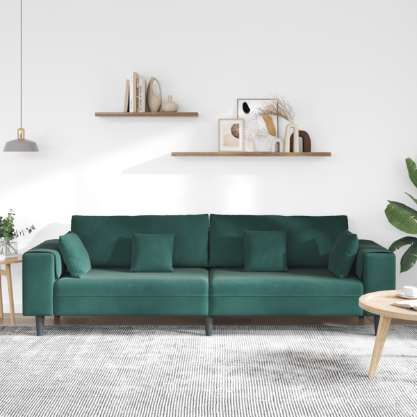 Soffa Mörkgrön 250 x 77 x 76 cm Sammet
