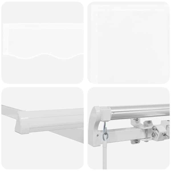 Utfällbar markis Vit 600 × 300 cm Polyester och aluminium