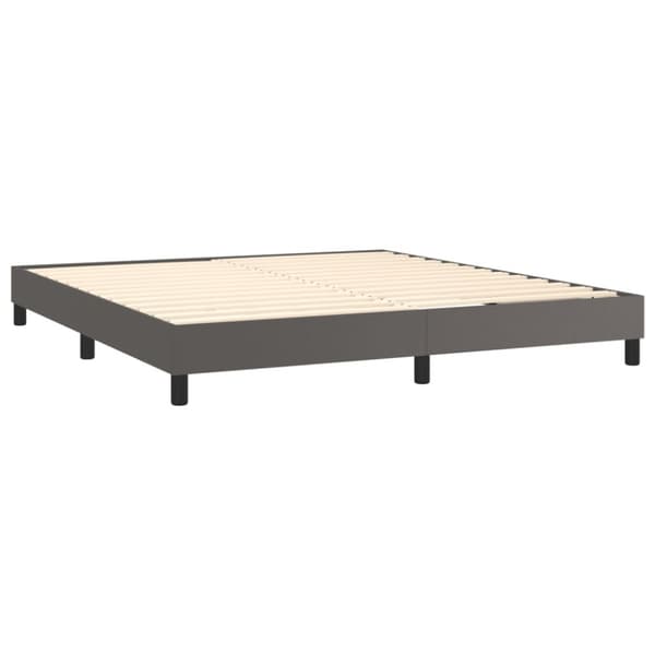 Boxspring-sängram grå 160x200 cm konstläder