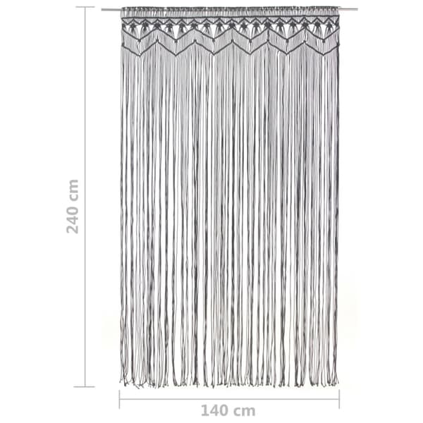 Gardin makramé antracit 140x240 cm bomull