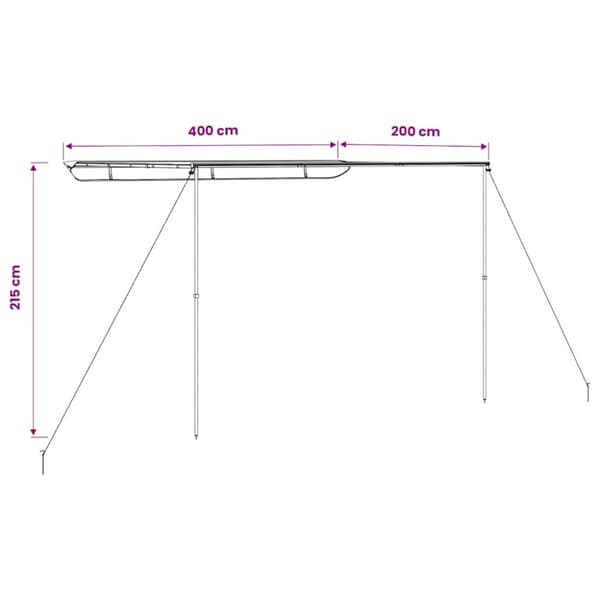 Husvagnsmarkis 4x2x2,15 m beige