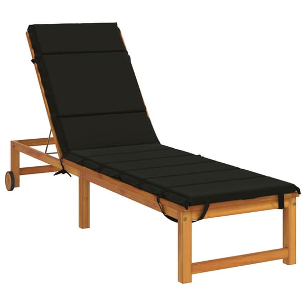Solstol Kudde GEMERT 100% Polyester Svart 200 x 50 x 3 cm