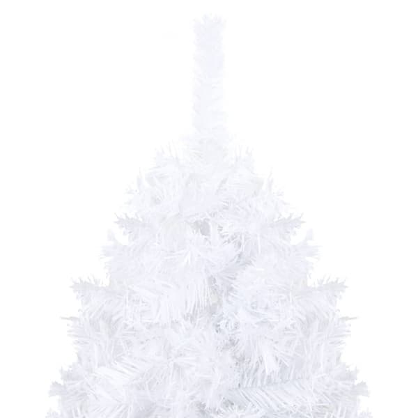Belyst plastgran med kulor vit 240 cm