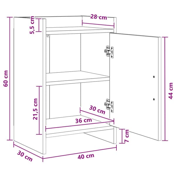 Sängbord 2 pcs Grå Sonoma 40 x 30 x 60 cm Konstruerat trä