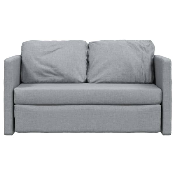 Golvbäddsoffa 2-i-1 ljusgrå 112x174x55 cm tyg