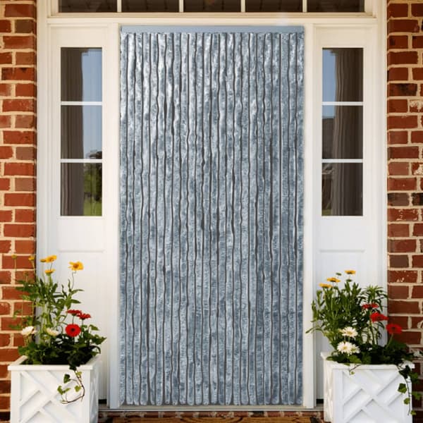 Insektsdraperi vit och grå 100x220 cm chenille