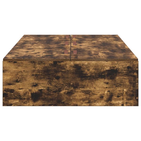 Förvaringssängram Rökt ek 100 x 200 cm Konstruerat trä