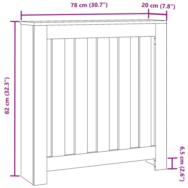 Elementskydd vit 78x20x82 cm konstruerat trä
