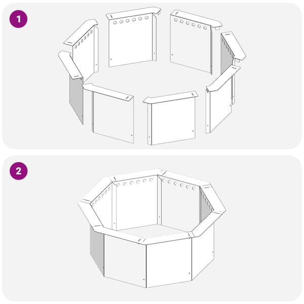 Eldstad ring Rostig 60 x 60 x 25 cm Väderbeständig stål