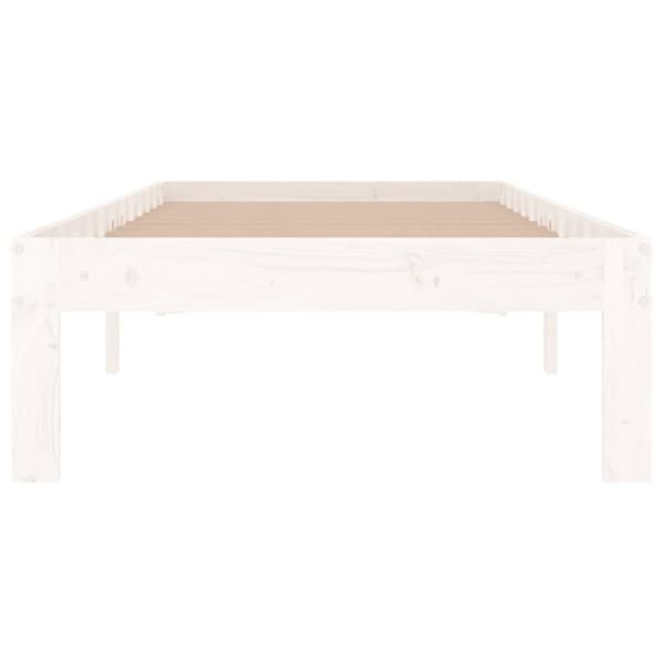 Sängram vit massivt trä 75x190 cm