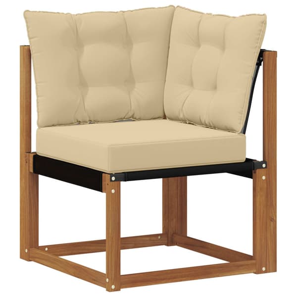 Utomhussoffset med kudde 5 pcs Naturlig och Beige
