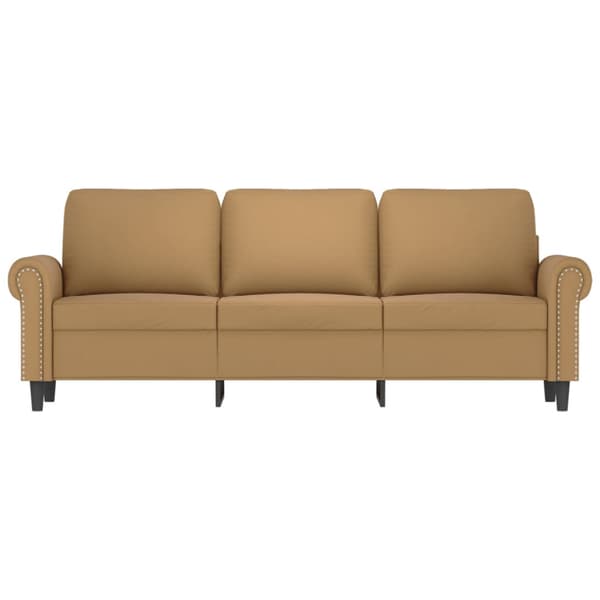 3-sitssoffa brun 180 cm sammet