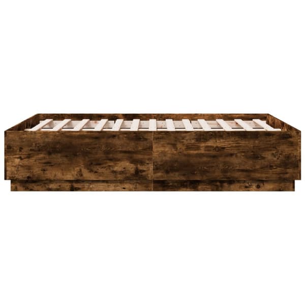 Sängram rökfärgad ek 135x190 cm konstruerat trä