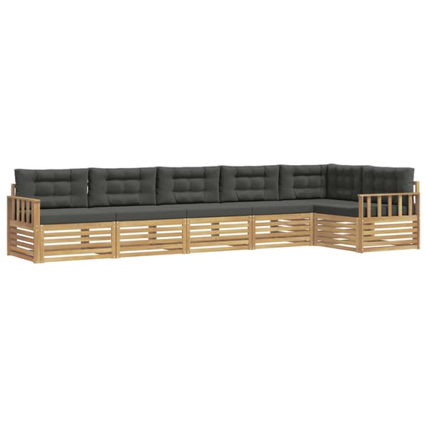 Utomhussoffset med kudde 6 pcs Vit och antracit Polyester