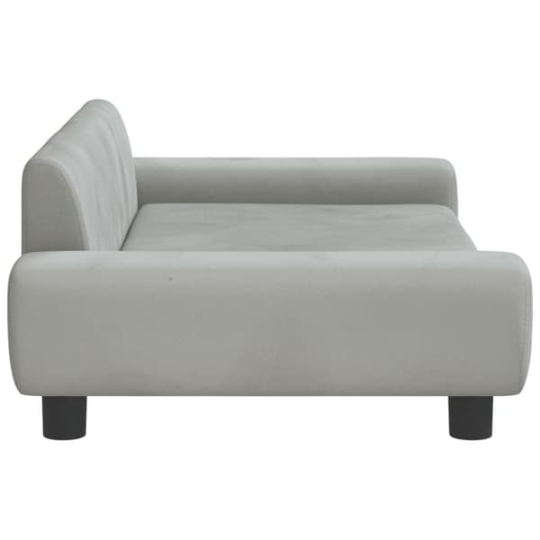 Hundbädd ljusgrå 100x54x33 cm sammet