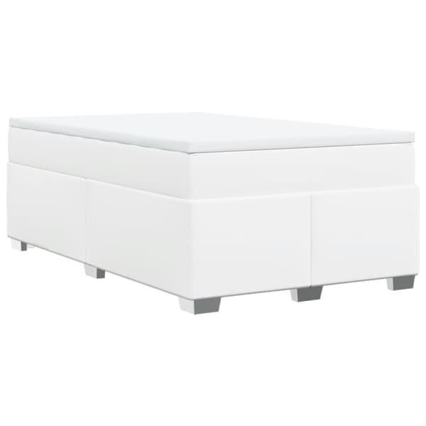 Ramsäng med madrass vit 120x190 cm konstläder