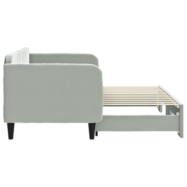 Dagbädd utdragbar ljusgrå 80x200 cm sammet