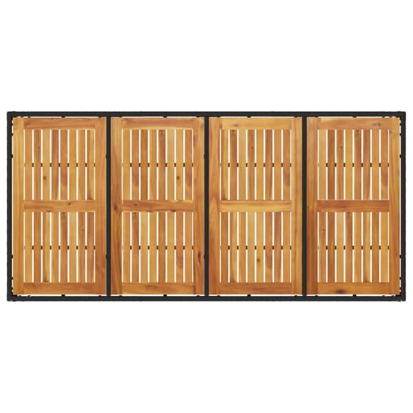 Trädgårdsmöbelset 9 pcs Svart konstrotting
