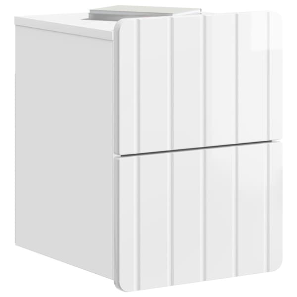 Väggmonterat Sängbord 2 pcs Vit högglans 33 x 34,5 x 43 cm