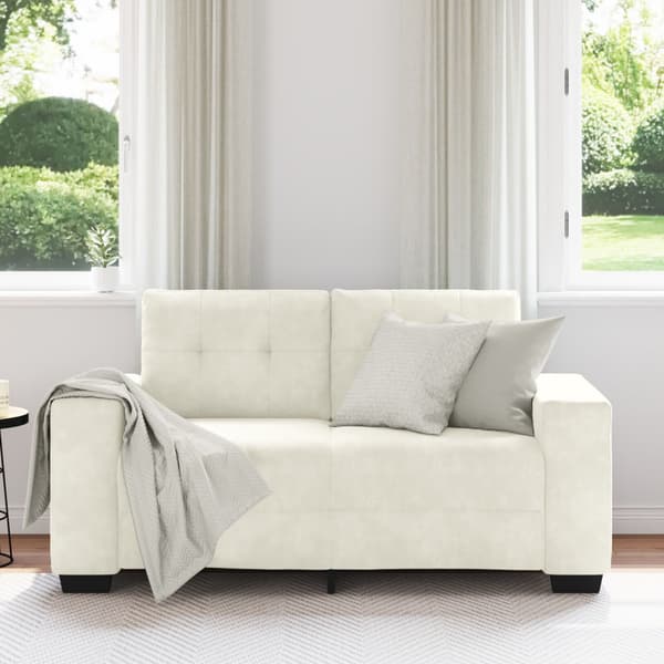 Tvåsitssoffa Kräm 160 cm Sammet
