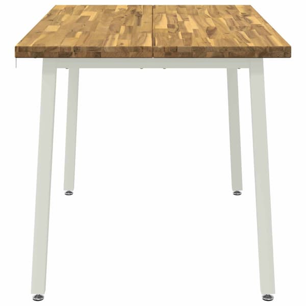 120 x 70 x 75 cm Massivt Akaciaträ Vit Rektangulär