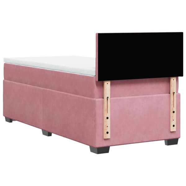 Ramsäng med madrass rosa 80x200 cm sammet