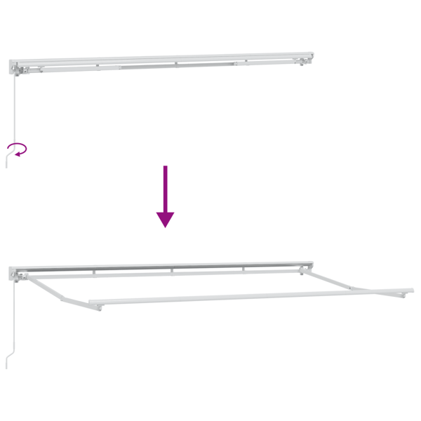 Markisram Brun 400 x 200 cm Polyester med PU-beläggning