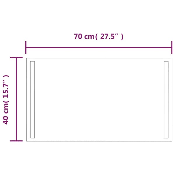 Badrumsspegel LED 40x70 cm