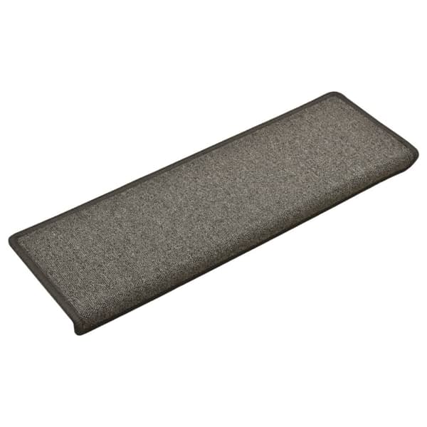 Trappmattor 15 st 65x21x4 cm mörkgrå rektangulär kant