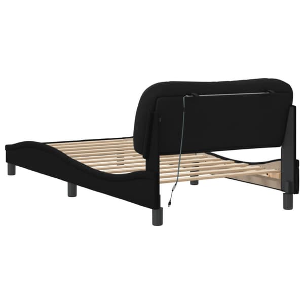 Bed Frame without Mattress "Hvar" Black 100x200 cm Fabric