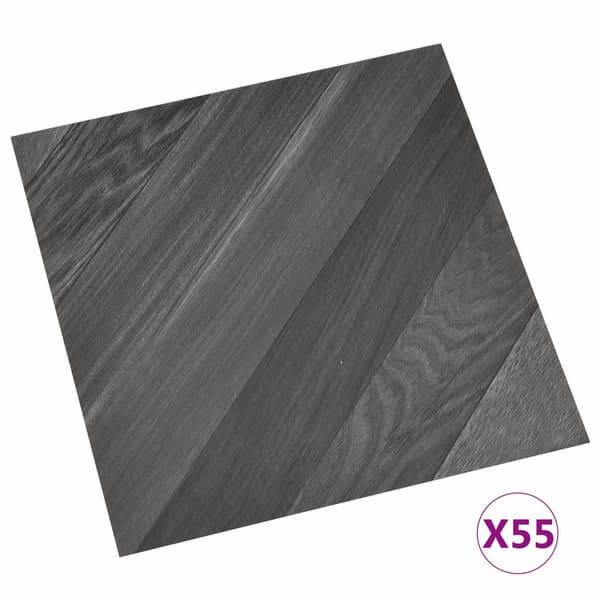 Golvplankor 55 pcs Grå 5,11 m² PVC