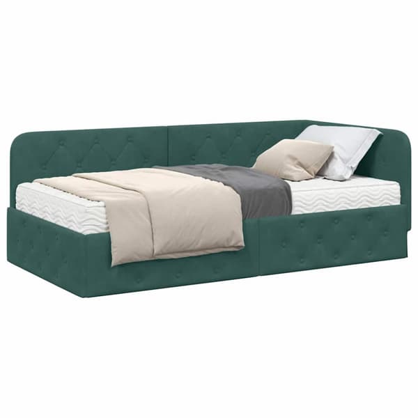 Hörn Sängram Mörkgrön 90 x 200 cm Sammet