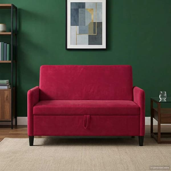 Soffa med förvaring Vinröd 122 x 78 x 87 cm Polyester