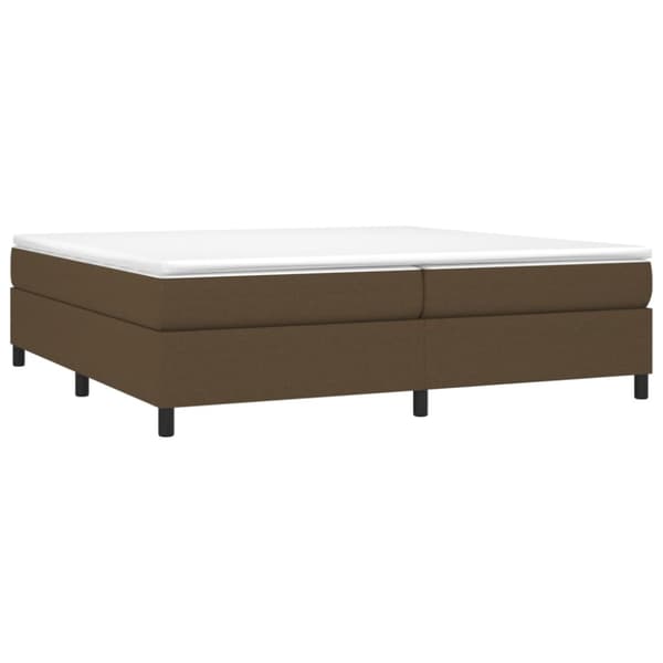 Boxspring-sängram mörkbrun 200x200 cm tyg