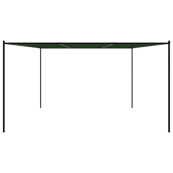 Paviljong 4 x 3,98 x 2,67 m Grön Polyester och Stål