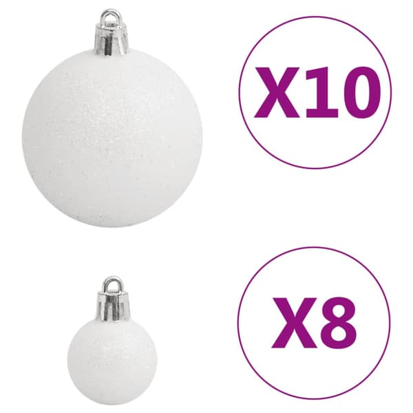 Julgranskulor 111 delar vit och grå polystyren