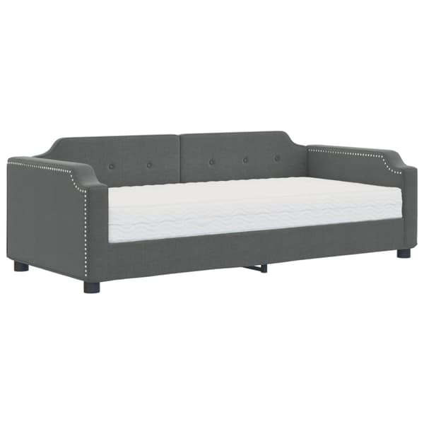 Dagbädd med madrass mörkgrå 100x200 cm tyg
