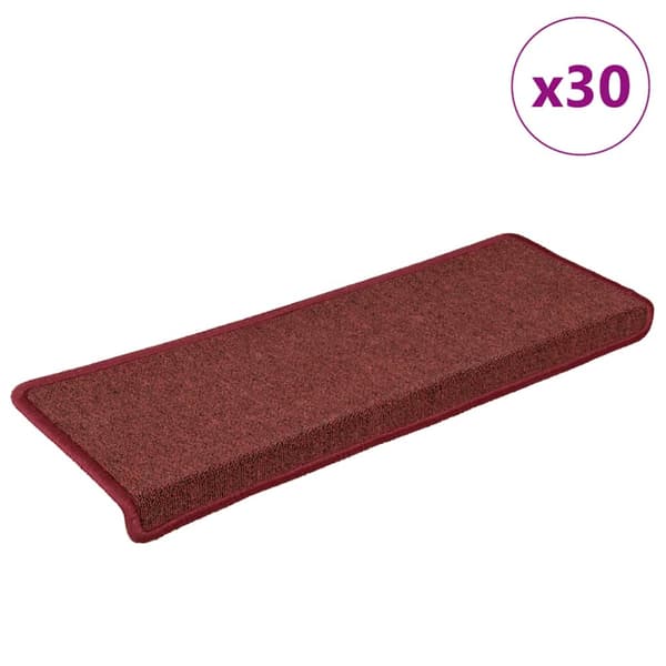 Trappmattor 30 st 65x21x4 cm bordeaux rektangulär kant