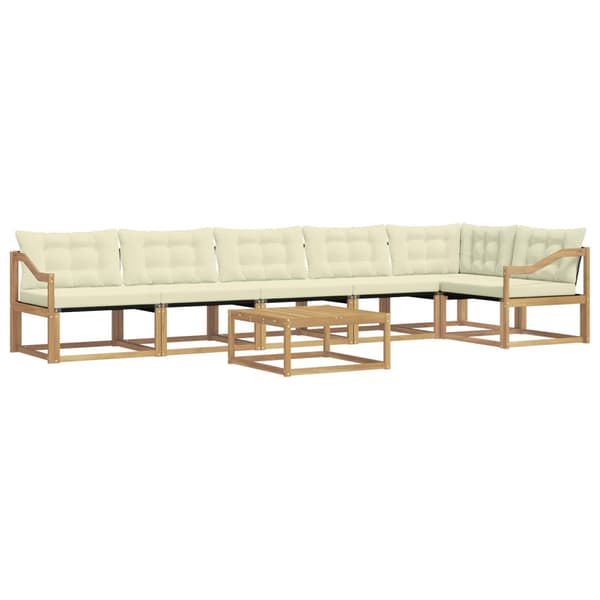 Utomhussoffset 7 pcs Vit och grädde 79 x 79 x 37 cm