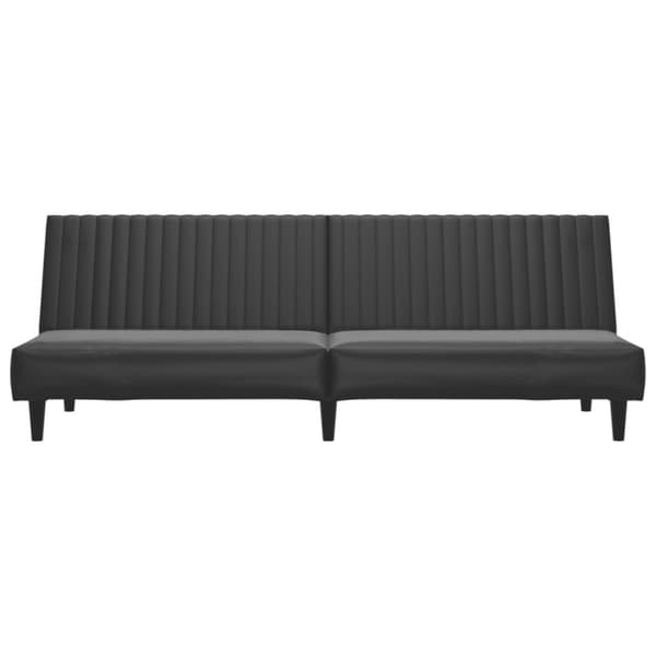Bäddsoffa 2-sits svart konstläder
