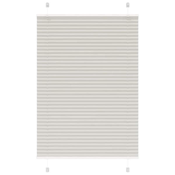 Plisserad persienn ljusgrå 85x100 cm tyg bredd 84,4cm polyester
