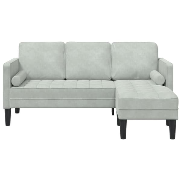 Soffset med kudde Ljusgrå Polyester